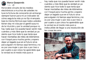 Hasta siempre Marco Queponds