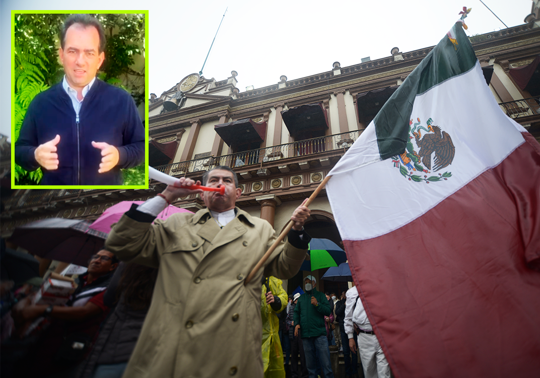 Pepe Yunes celebra participación en marcha por la democracia