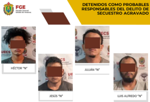 Cuatro detenidos por secuestro en Poza Rica