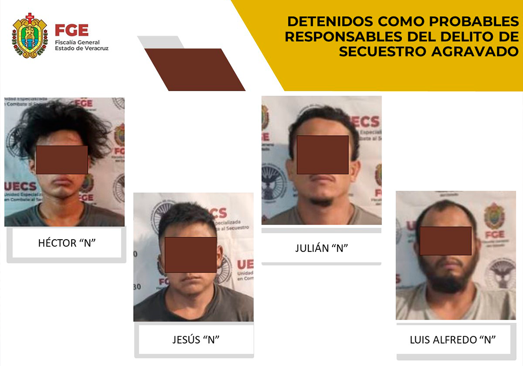 Cuatro detenidos por secuestro en Poza Rica