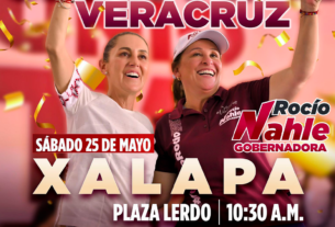 Con Claudia Sheinbaum, Rocío Nahle cerrará campaña en Xalapa