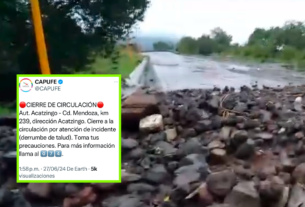 Derrumbe y choque paralizan autopista en Maltrata