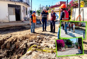 El alcalde de Xalapa recorre las obras de infraestructura que se realizan en distintas colonias de la capital del estado.