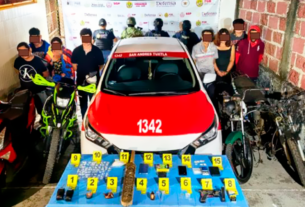 Ocho personas fueron detenidas en flagrancia durante un cateo en la colonia Progreso Tepanca de San Andrés Tuxtla.