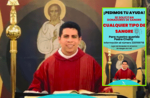Se solicita apoyo para el Padre Charly con donación de sangre en el CAE Rafael Lucio, Xalapa.