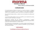 Comunicado del Comité Ejecutivo Estatal de Morena en Veracruz.