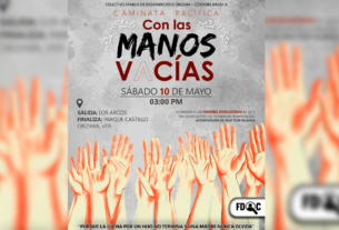 Cartel que convoca a la caminata "Manos Vacías" en Orizaba.