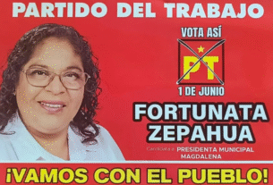Fortunata Zepahua candidata del PT en el municipio de Magdalena, Veracruz.