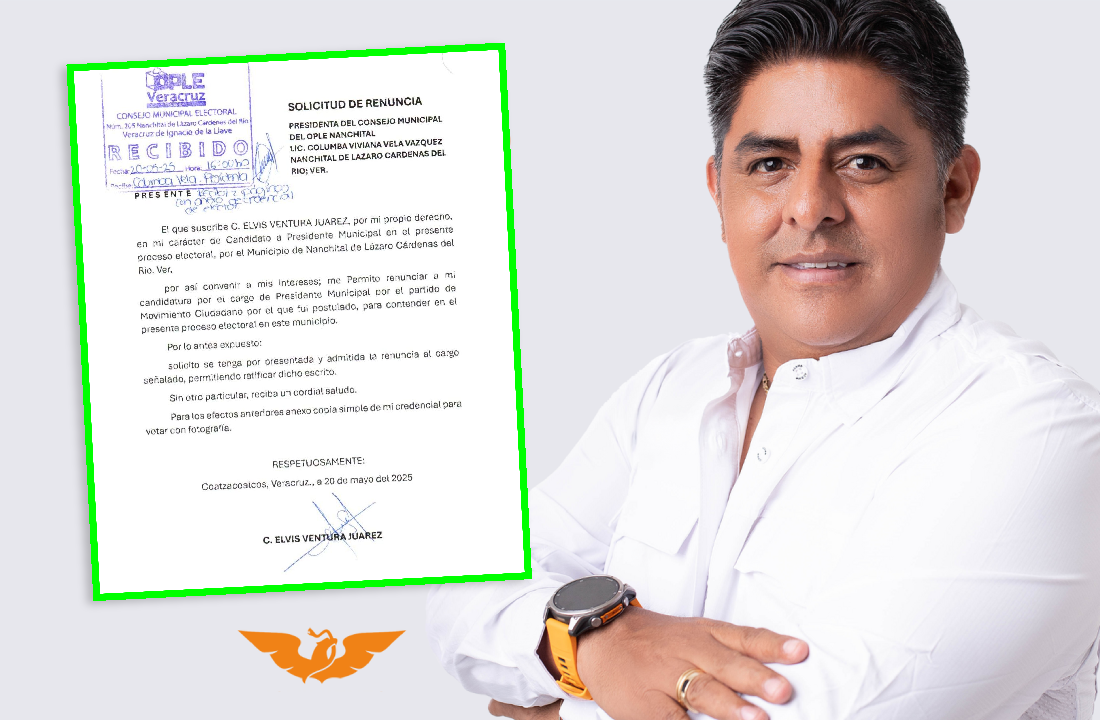 Renuncia candidato de Movimiento Ciudadano en Nanchital tras difusión de video violento