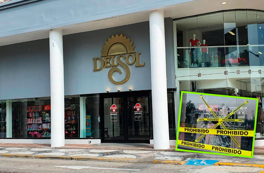 La tienda Del Sol en el Centro Histórico de Veracruz fue vandalizada.