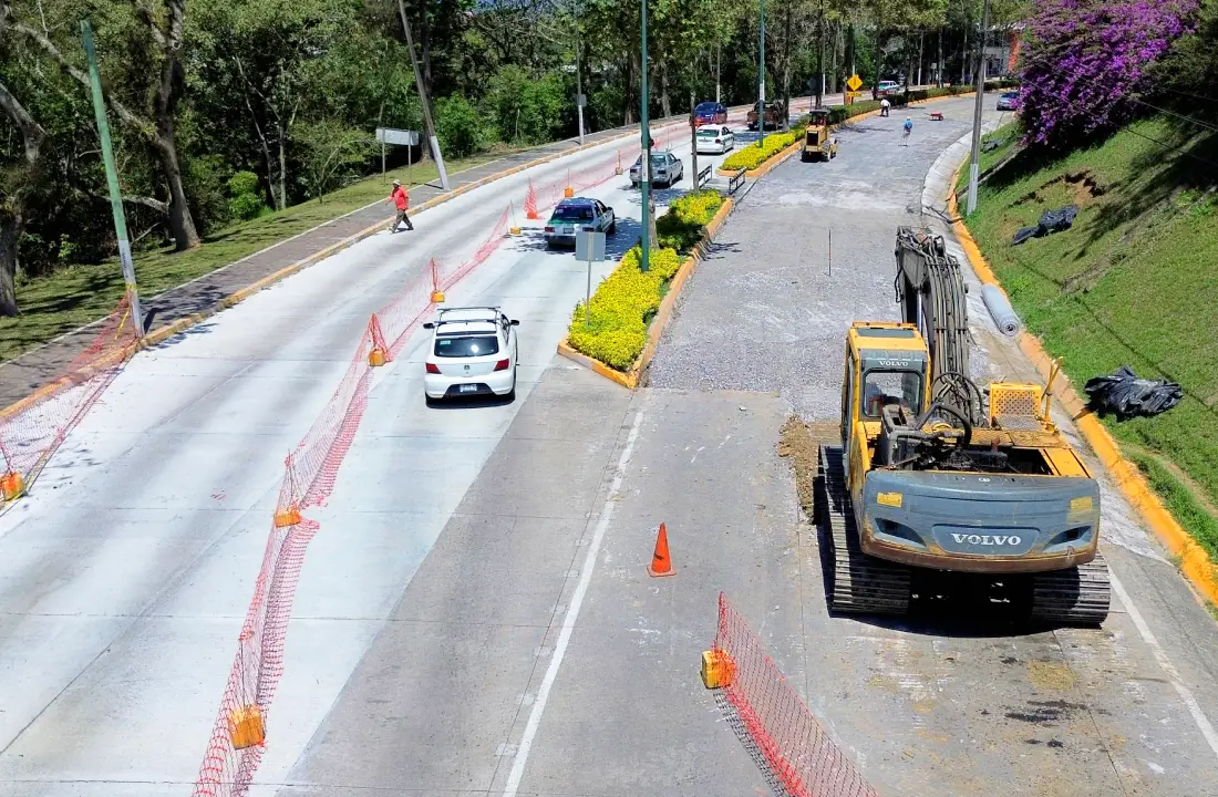 Panorámica de las obras en Av. Murillo Vidal de Xalapa