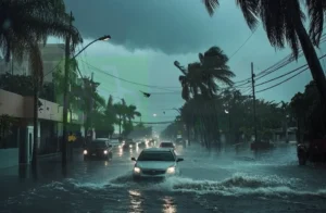 Ciudad inundada por las lluvias