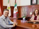 Rocío Nahle recibe en su oficina al diputado Igor Rojí