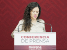 Luisa María Alcalde en conferencia de prensa