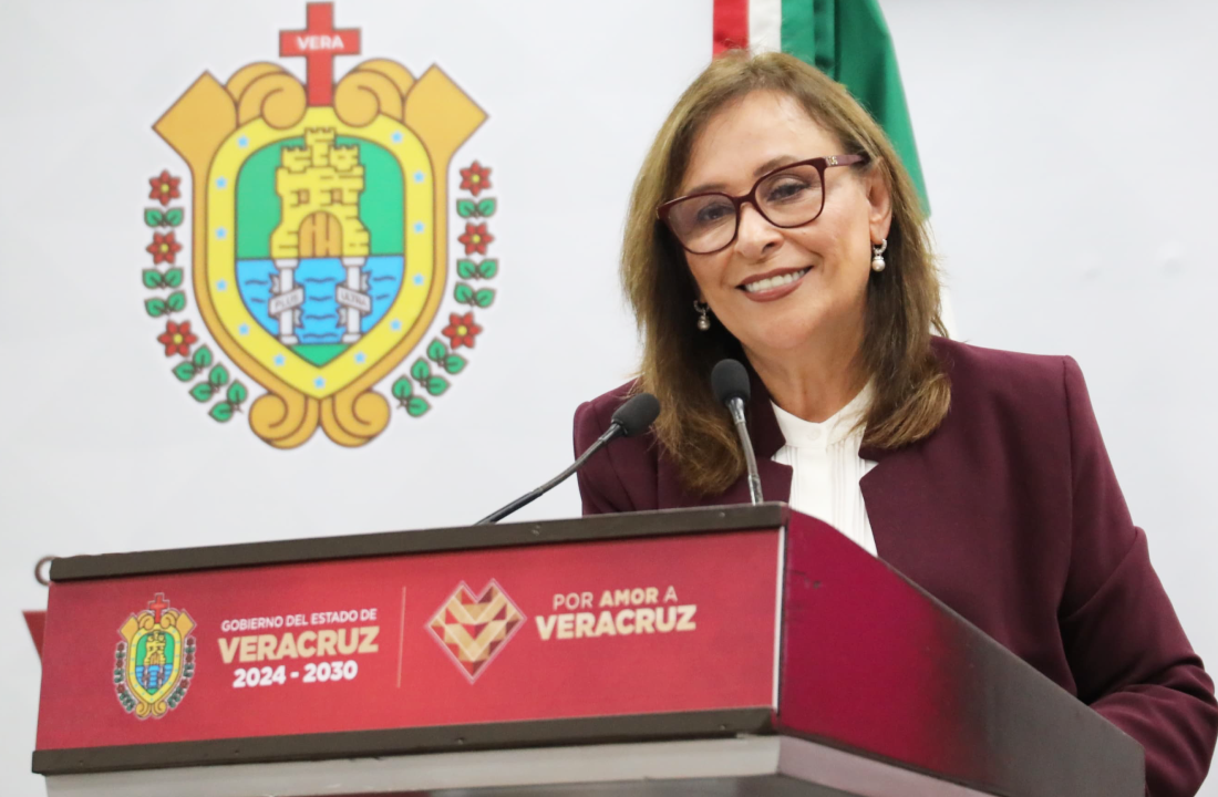 Gobernadora Rocío Nahle en conferencia de prensa